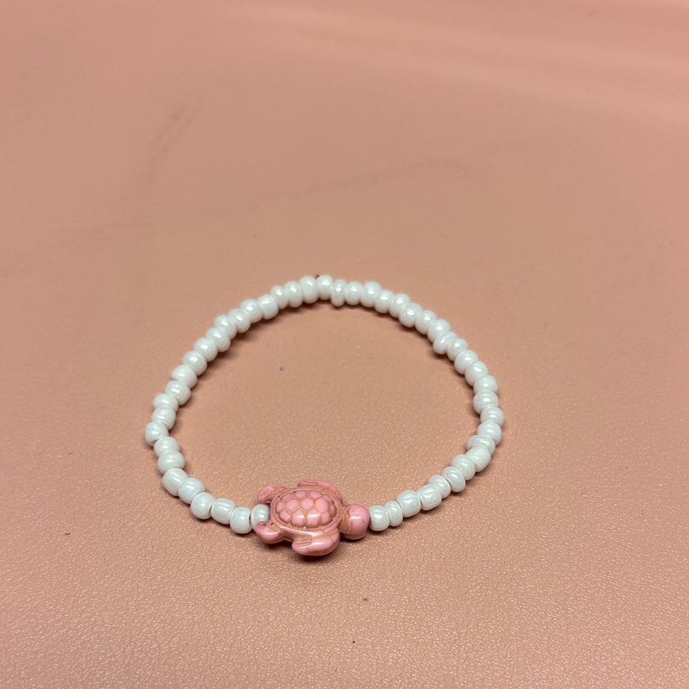 Pink Turtle Beaded Bracelet